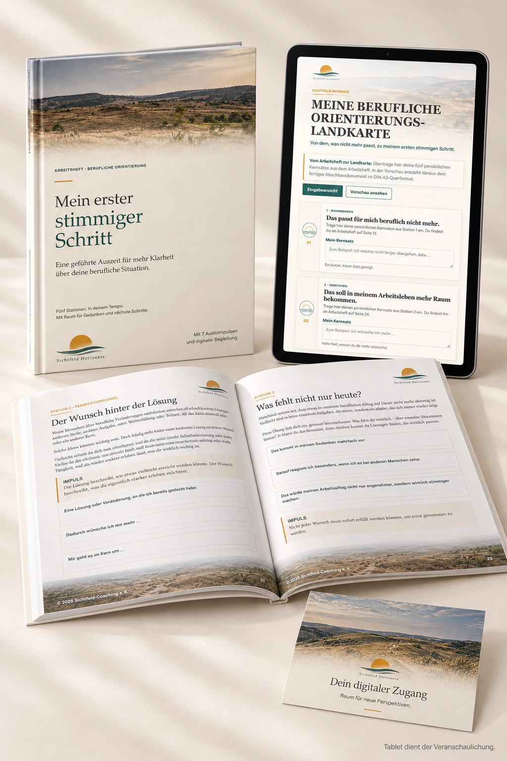 Produktbild „Mein erster stimmiger Schritt“ Mein erster stimmiger Schritt – Hardcover-Arbeitsheft mit digitaler Begleitung zur beruflichen Orientierung